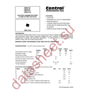 CMSH2-40TR13 (3000 PC REEL) datasheet  